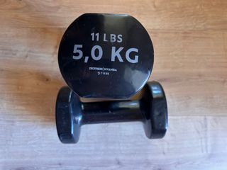 X2 Pesi/Manubri da 5 kg (11 libbre) Decathalon Vinyl 