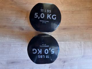 X2 Pesi/Manubri da 5 kg (11 libbre) Decathalon Vinyl 