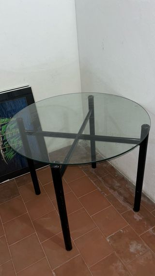 Mesa redonda cristal y metal