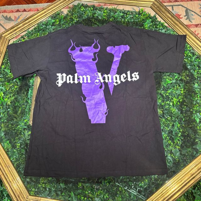 Camiseta Palm Angels V Morada Negra