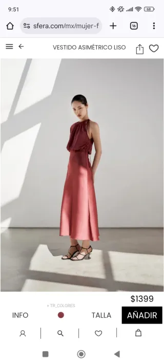 Vestido Sfera Satinado Talla L
