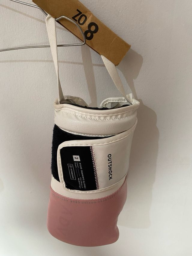 Guantes de boxeo 8 oz blancos y rosas