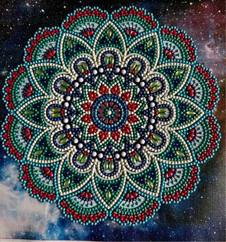Quadro Mandala Pittura Diamante Sfondo Stellare