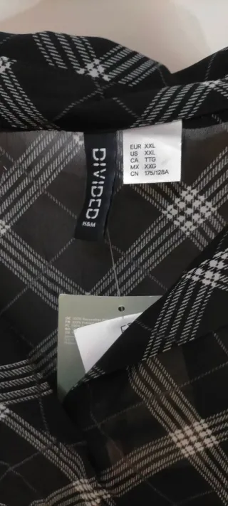 Vestido H&M Manga Corta Cuello Camisero XXL
