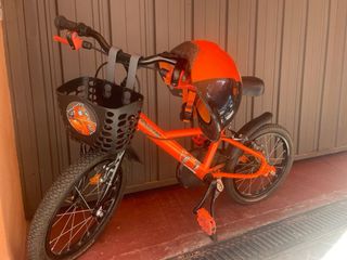 Bicicleta Niño 16 pulgadas Btwin 500 Robot naranna