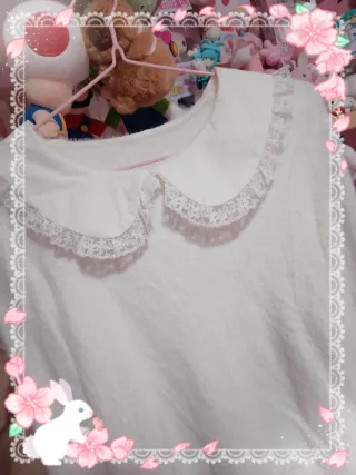 Jersey blanco pelito cuello bebé