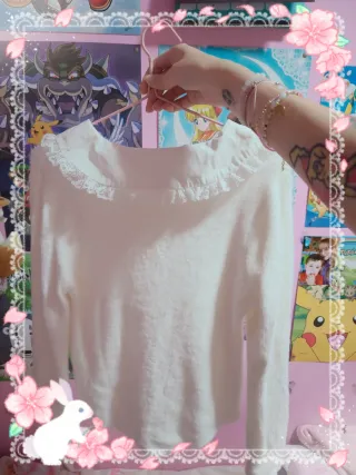 Jersey blanco pelito cuello bebé