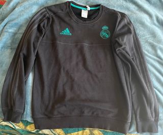 Sudadera Real Madrid Adidas Negra y Turquesa