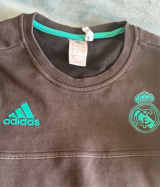 Sudadera Real Madrid Adidas Negra y Turquesa