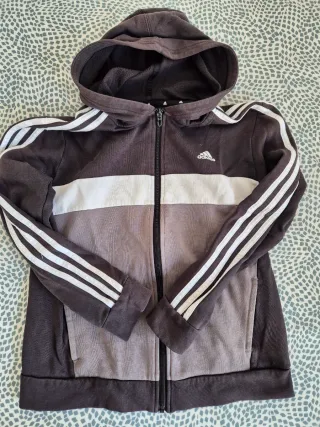 Chaqueta Adidas Niño Gris y Blanca