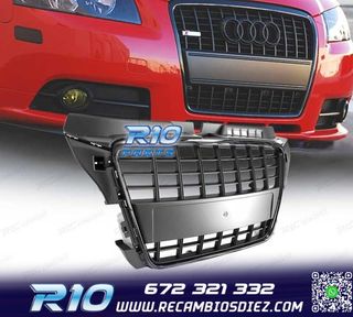 PARRILLA AUDI A3 8P 08-12 LOOK S LINE NEGRO BRILLO