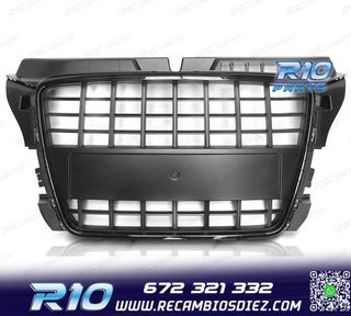 PARRILLA AUDI A3 8P 08-12 LOOK S LINE NEGRO BRILLO