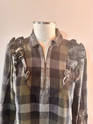 Vestito camicia Carrera quadri grigio/verde