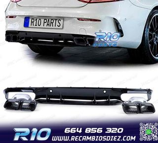 DIFUSOR MERCEDES CLASE C C205 COUPE 15-18 LOOK AMG C63 NEGRO