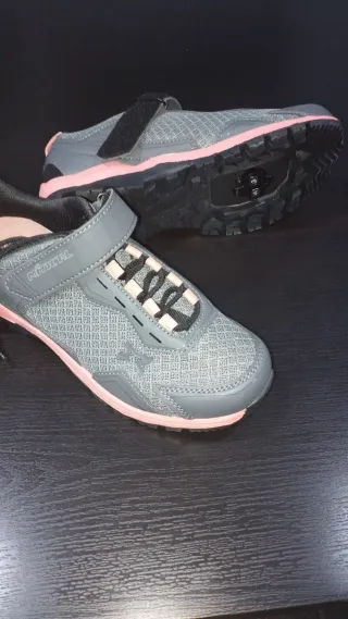 Zapatillas Ciclismo Mujer MIGAL Gris/Rosa