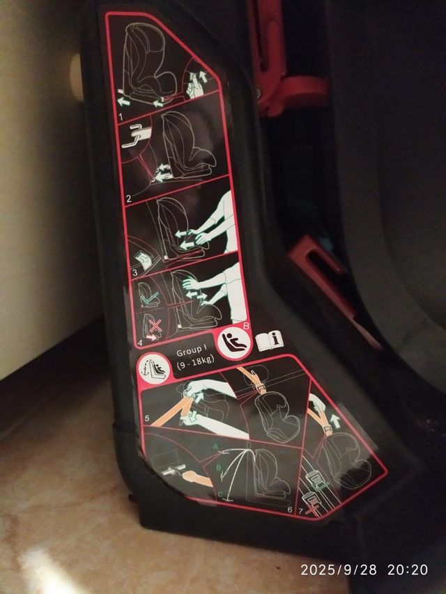 Silla coche Isofix Grupo 1-2-3 Negra