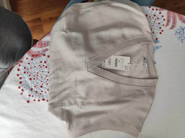 Chaleco Sudadera Zara Beige Talla S nuevo