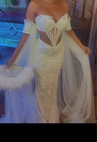 Vestido Novia Pedrería Blanco Talla Única