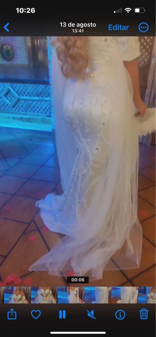 Vestido Novia Pedrería Blanco Talla Única
