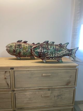 Decoración Peces Metal vintage