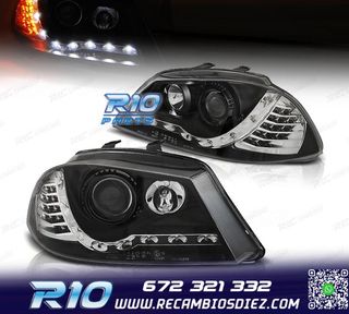 FAROS SEAT IBIZA 6L 02-08 LUZ DIURNA Y INTERMITENTE LED FOND