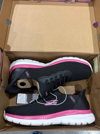 Zapatillas Skechers Mujer Negras y Rosas