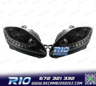 FAROS PARA SEAT LEON ALTEA TOLEDO 04-09 LUZ DIURNA LED FONDO
