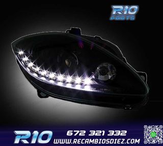 FAROS PARA SEAT LEON ALTEA TOLEDO 04-09 LUZ DIURNA LED FONDO