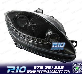 FAROS PARA SEAT LEON ALTEA TOLEDO 04-09 LUZ DIURNA LED FONDO
