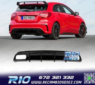 DIFUSOR MERCEDES CLASE A W176 AMG 12-18 LOOK A45 NEGRO BRILL