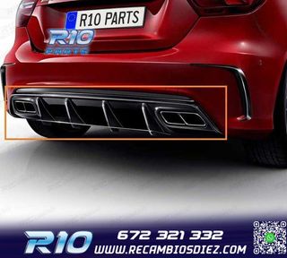 DIFUSOR MERCEDES CLASE A W176 AMG 12-18 LOOK A45 NEGRO BRILL