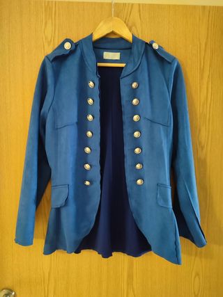 Chaqueta militar azul mujer