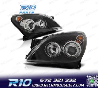 FAROS OPEL ASTRA H 04-09 OJOS ANGEL FONDO NEGRO