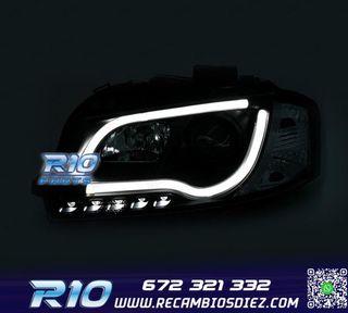 FAROS AUDI A3 8P LUZ DIURNA TUBE LIGHT FONDO NEGRO