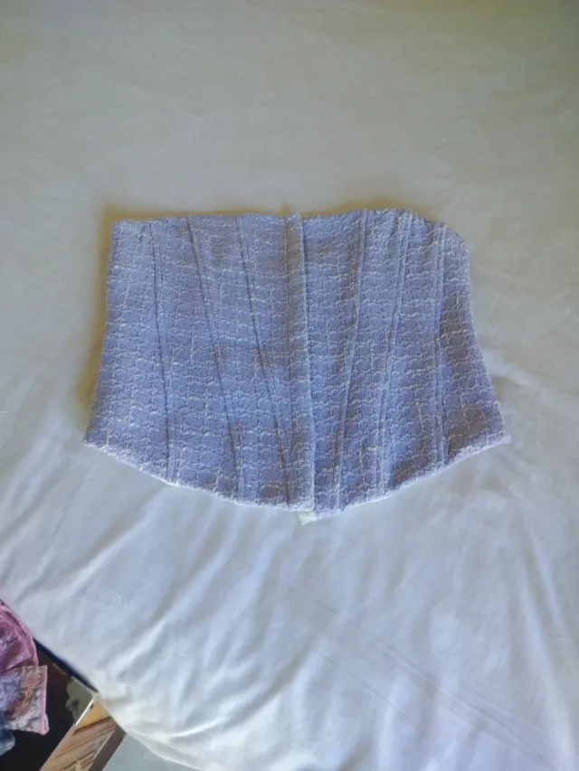 Top mujer morado y blanco