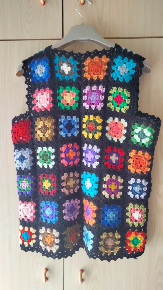 Gilet uncinetto donna con scollo a V taglia 46