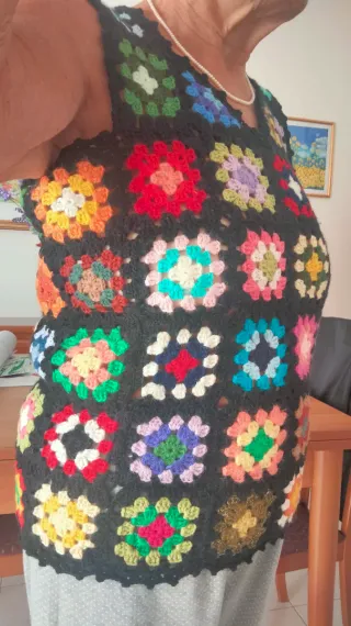 Gilet uncinetto donna con scollo a V taglia 46