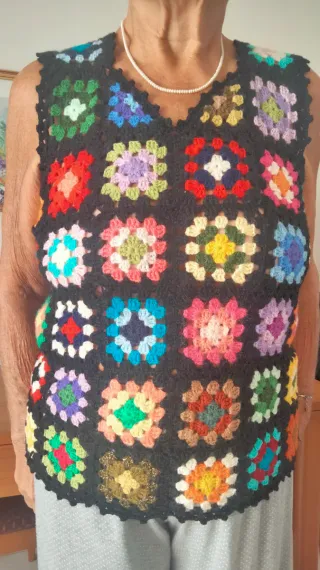 Gilet uncinetto donna con scollo a V taglia 46