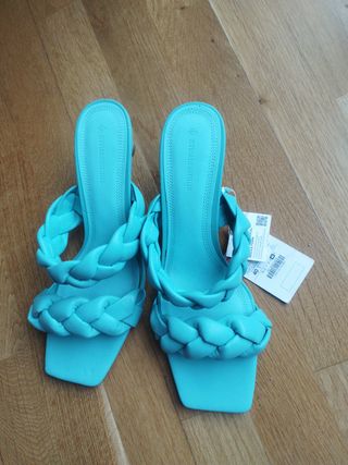 Sandalias Stradivarius Talla 40 Azul Turque
