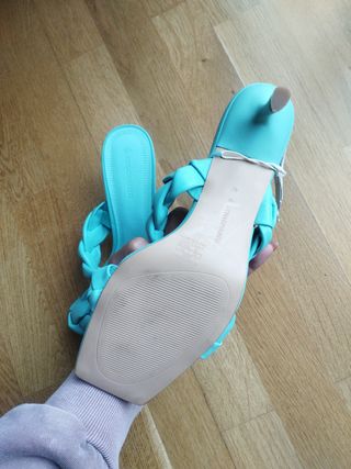 Sandalias Stradivarius Talla 40 Azul Turque