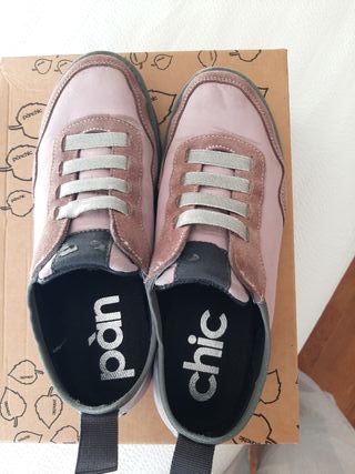Zapatillas Panchic rosas y gris