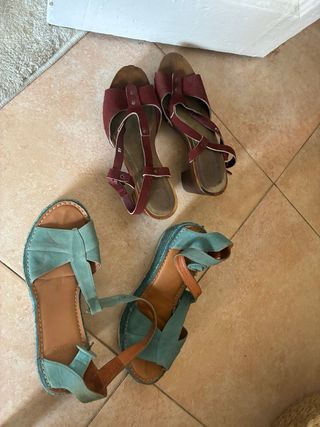 Pack Sandalias Vialis Rojas y Turquesa