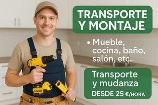 Montaje muebles, cocinas, baños salón y transporte