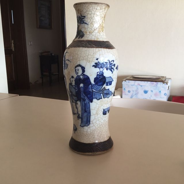 Jarrón chino antiguo con sello