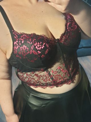 Bralette encaje rosa y negro