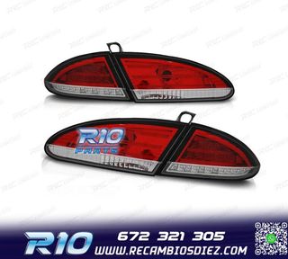 PILOTOS SEAT LEON 04-09 1P LED ROJO CROMO