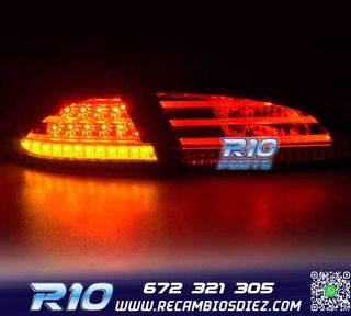 PILOTOS SEAT LEON 04-09 1P LED ROJO CROMO