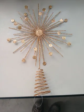 Puntale albero di Natale dorato glitterato