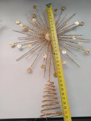 Puntale albero di Natale dorato glitterato