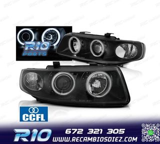 FAROS SEAT LEON TOLEDO 1M 99-05 OJOS ANGEL CCFL FONDO NEGRO